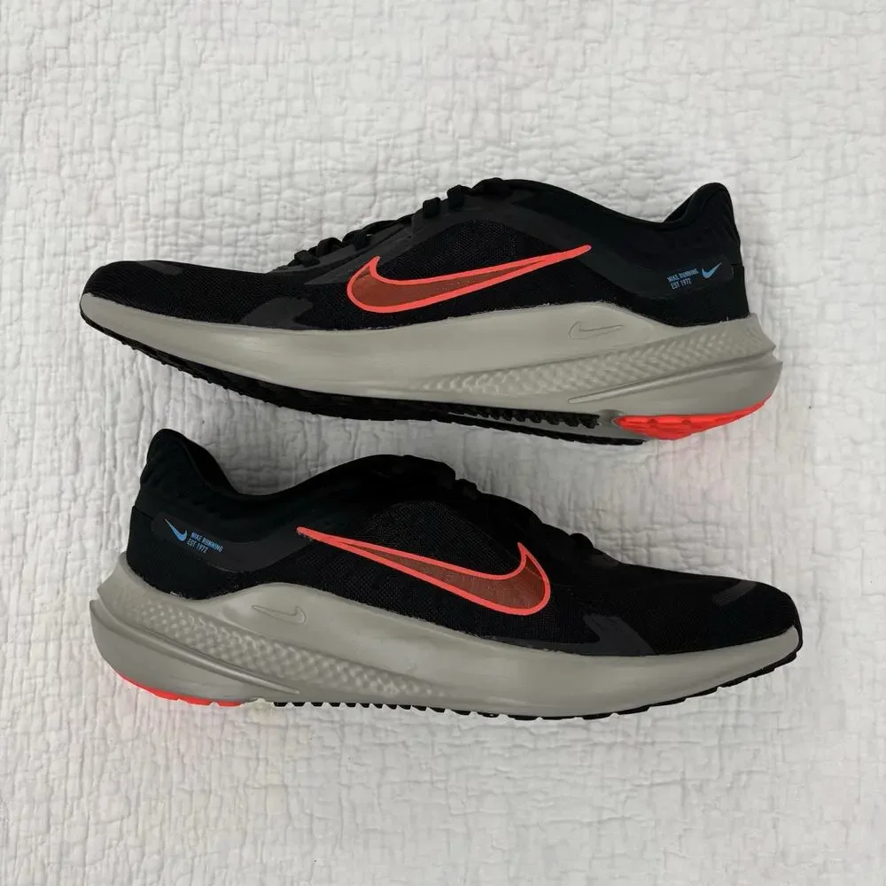 Nike Quest 5 Men’s Size 10 Black Bright Crimson Running Shoes